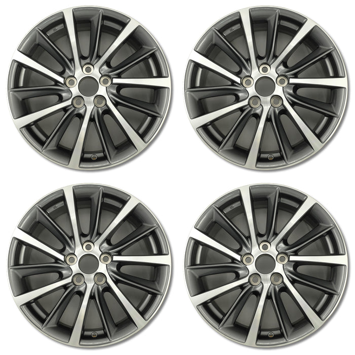 For Toyota Highlander OEM Design Wheel 18" 18x7.5 2017-2019 Machined Charcoal Set of 4 Replacement Rim