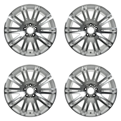 Front Rear For Mercedes E350 E550 OEM Design Wheel 18" 18x8.5 18x9 2007-2009 Machined Silver Set of 4 Replacement Rim