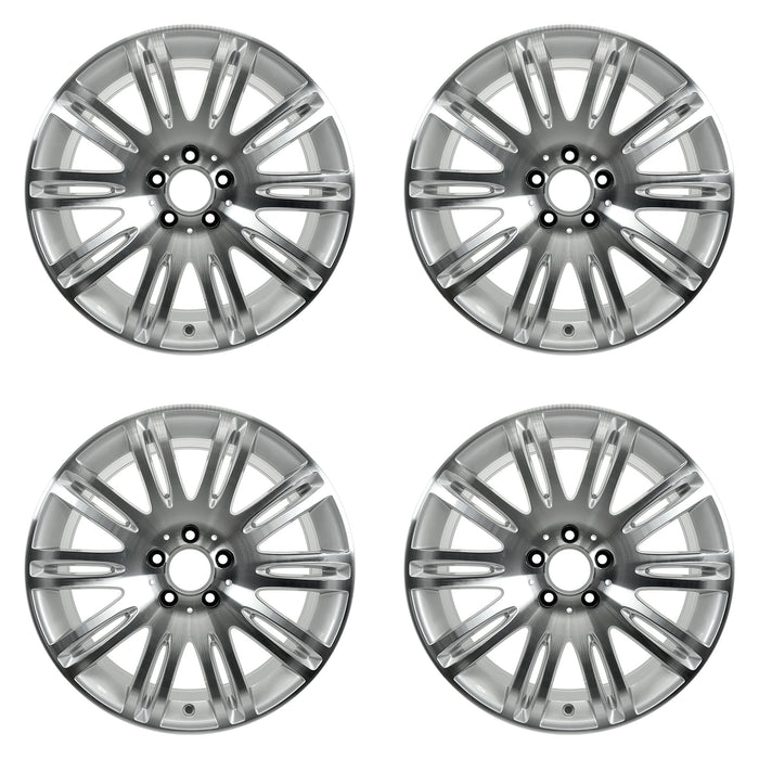 Front Rear For Mercedes E350 E550 OEM Design Wheel 18" 18x8.5 18x9 2007-2009 Machined Silver Set of 4 Replacement Rim