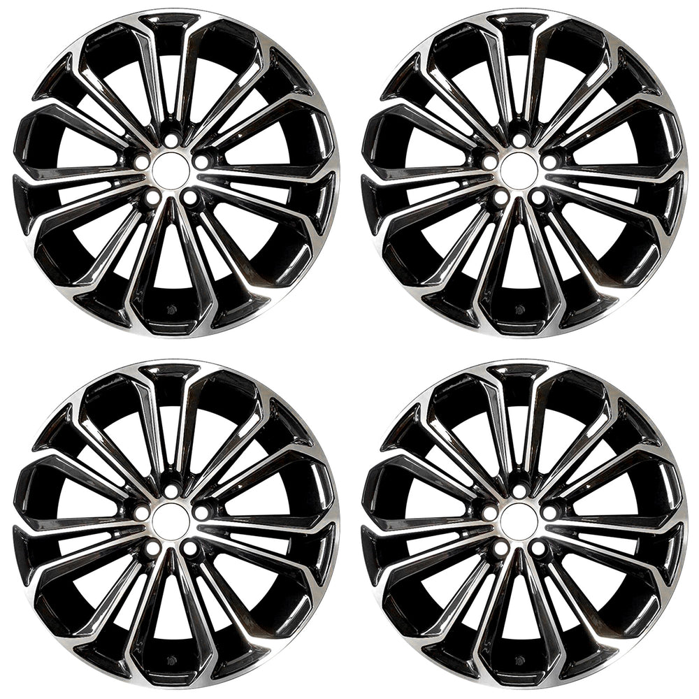 Set of 4 Brand New 17" 17X7 Alloy Wheels For 2014 2015 2016 Toyota Corolla Machined Black OEM Quality Replacement Rim