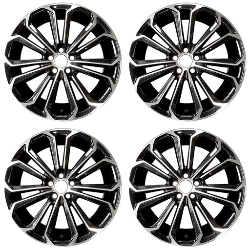 Set of 4 Brand New 17" 17X7 Alloy Wheels For 2014 2015 2016 Toyota Corolla Machined Black OEM Quality Replacement Rim