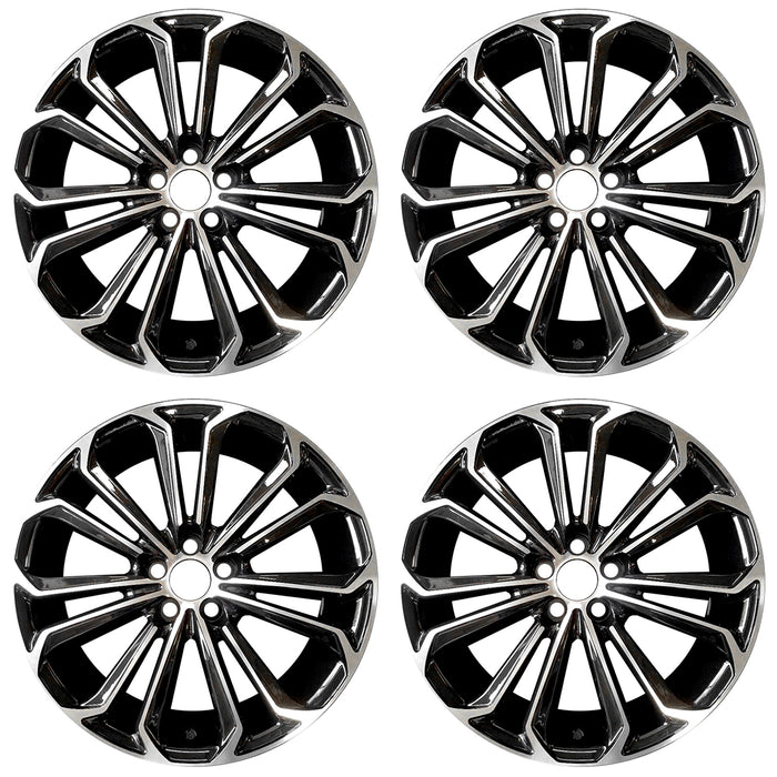 Set of 4 Brand New 17" 17X7 Alloy Wheels For 2014 2015 2016 Toyota Corolla Machined Black OEM Quality Replacement Rim