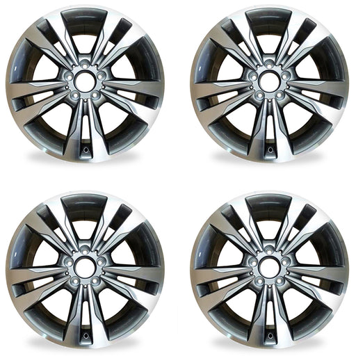 For Mercedes-Benz E-Class E350 E400 OEM Design Wheel 18" 18x8.5 2014-2016 Machined GREY Set of 4 Replacement Rim