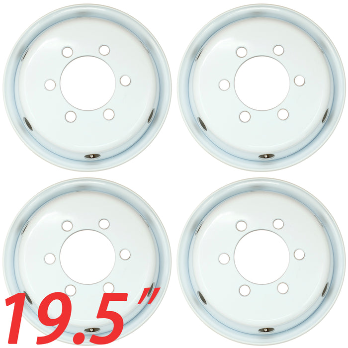 19.5" Set of 4 19.5x6 White Steel Wheels For ISUZU NPR NPR-HD NQR NRR 1995-2023 OEM Design Replacement Rim 8980939730