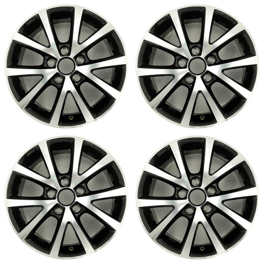 For Volkswagen Jetta OEM Design Wheel 16" 16x6.5 2015-2018 Machined Black Set of 4 Replacement Rim