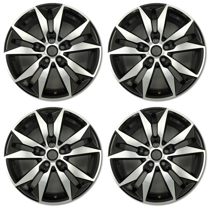 For Chevrolet Malibu OEM Design Wheel 18" 18x8.5 2016-2024 Machined Black Set of 4 Replacement Rim