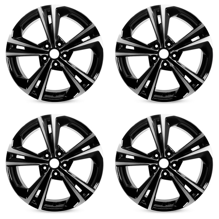 For Nissan Sentra OEM Design Wheel 18" 18x7.5 2020-2023 Machined Black Set of 4 Replacement Rim