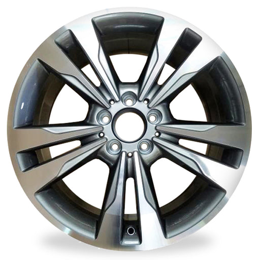 For Mercedes-Benz E-Class E350 E400 OEM Design Wheel 18" 18x8.5 2014-2016 Machined GREY Single Replacement Rim