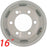 16" Single 16x6 White Steel Wheel For ISUZU NPR NPR-HD NQR 1995-2023 OEM Quality Replacement Rim 8971451132