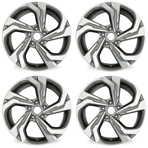 For Honda Accord OEM Design Wheel 17" 17x7.5 2018-2021 Machined Grey Set of 4 Replacement Rim