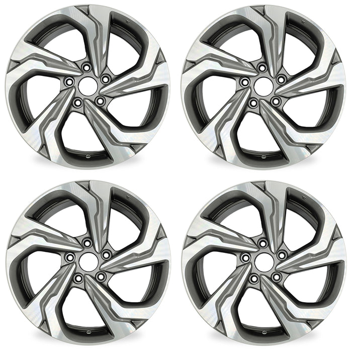 For Honda Accord OEM Design Wheel 17" 17x7.5 2018-2021 Machined Grey Set of 4 Replacement Rim