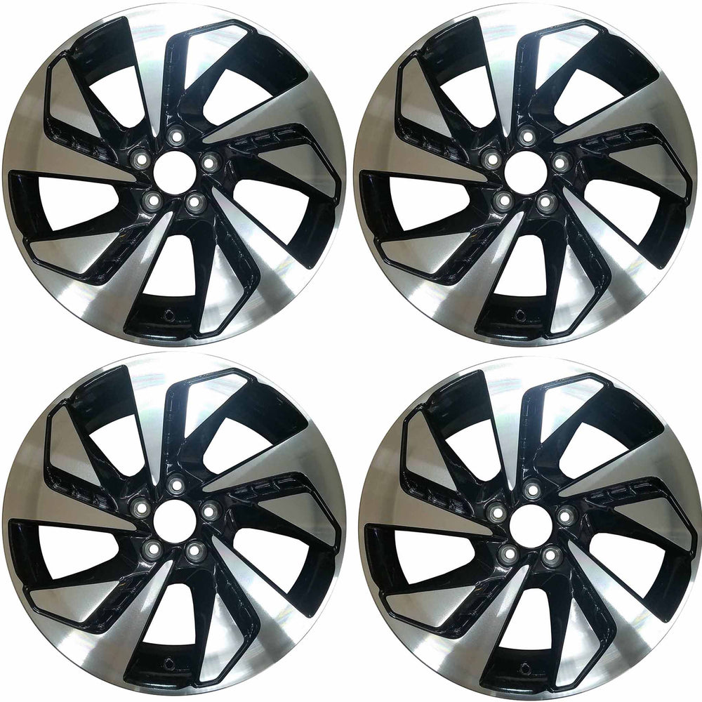 SET OF 4 18" 18x7 Alloy Wheels for Honda CR-V 2015 2016 Machined Black OEM Quality Replacement Rim